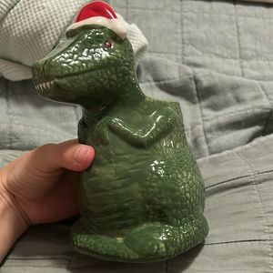 Santarex ceramic dino mug with christmas hat